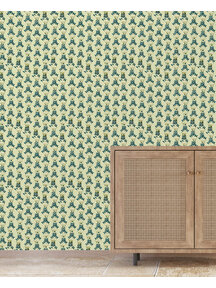 Block Flower Green Customised Wallpaper