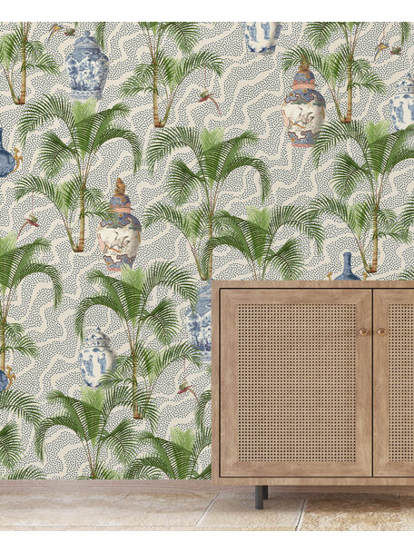 Orangery Blue Wallpaper Mural