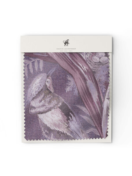Vintage Feathers Purple Fabric Sample