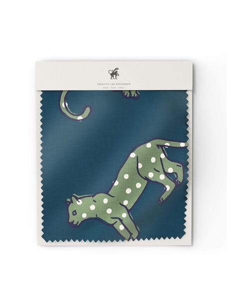 Panther Dots Blue/green Fabric Sample