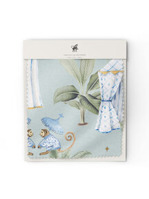 Chin Monkey Blue Fabric Sample
