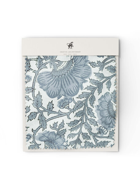 Bombay Flower Blue Fabric Sample