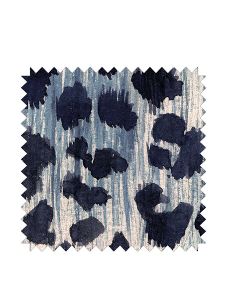 Wild Cat Fabric Blue