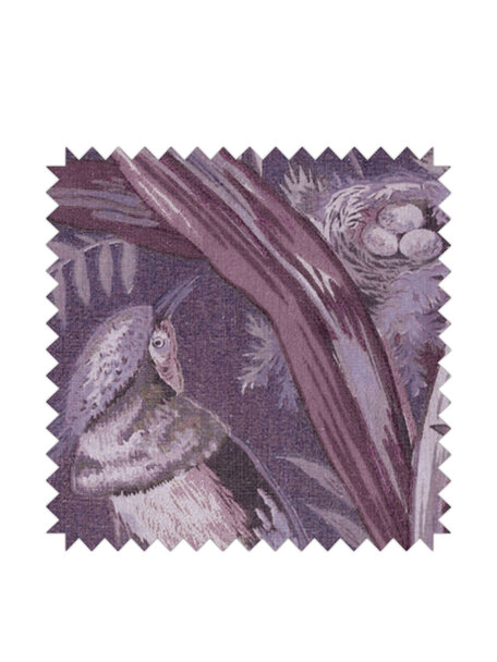Vintage Feathers Fabric Purple