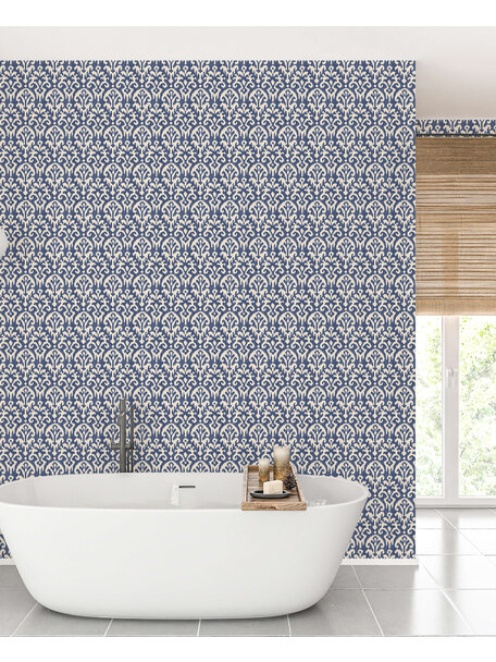 Pachacuti Blue Bathroom Wallpaper