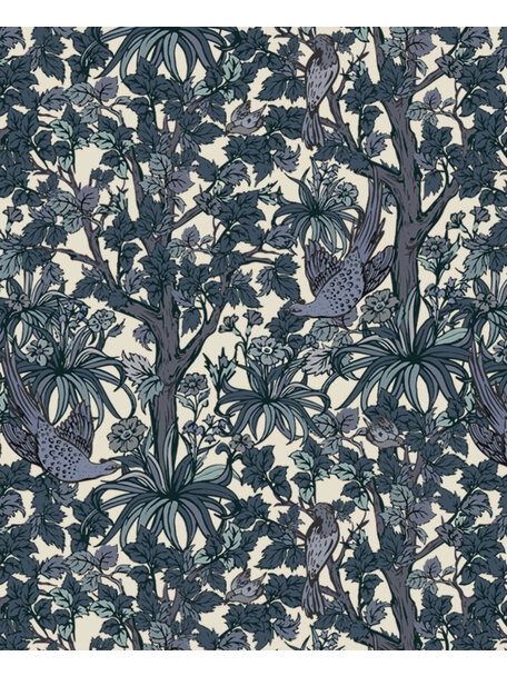 Woodland Vanilla Bathroom Wallpaper