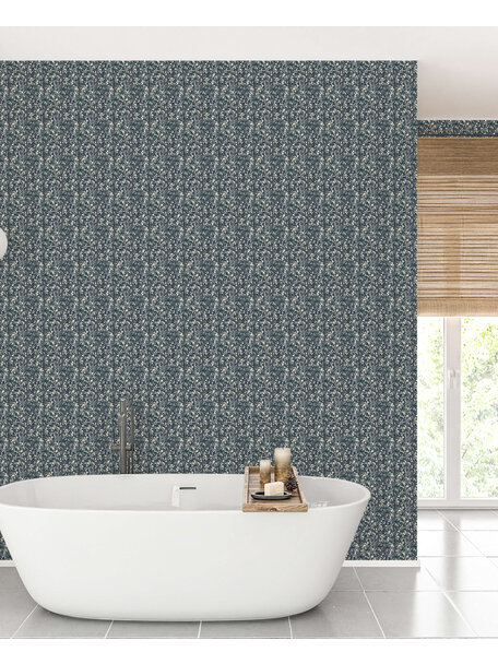 Woodland Blue Bathroom Wallpaper