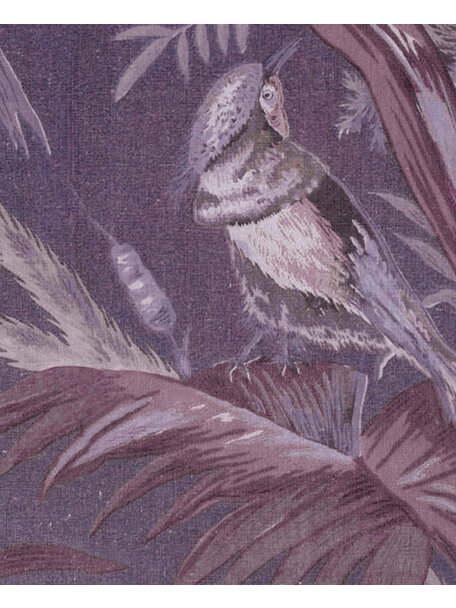 Vintage Feathers Purple Bathroom Wallpaper