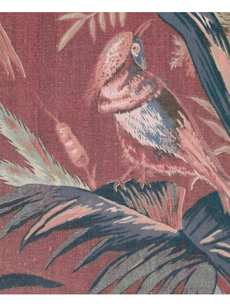 Vintage Feathers Pink Bathroom Wallpaper