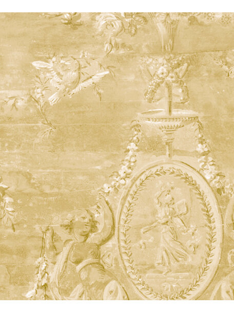 Versailles Yellow Bathroom Wallpaper