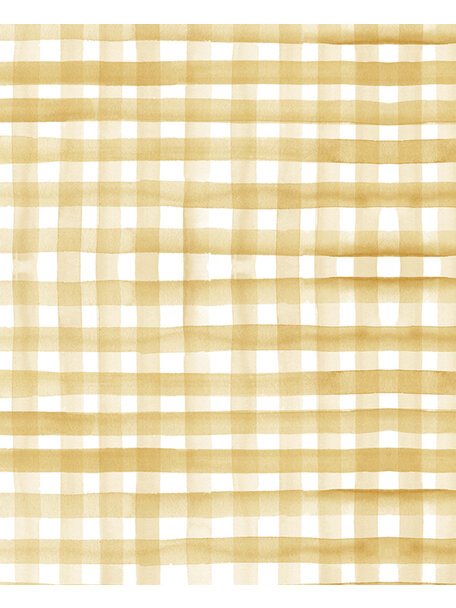 Tartan Yellow Bathroom Wallpaper