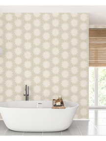 Sunny Taupe Bathroom Wallpaper