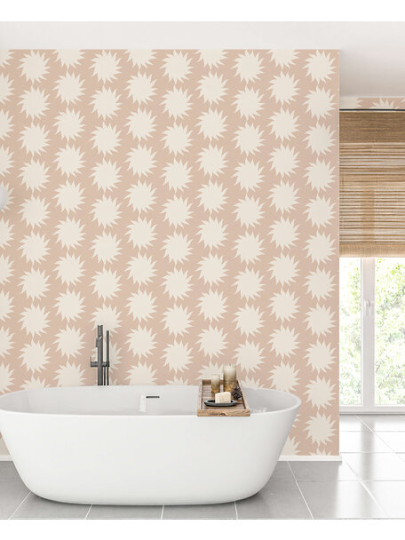 Sunny Pink Bathroom Wallpaper