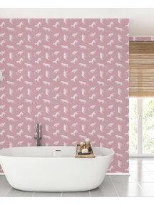 Panther Dots Pink Bathroom Wallpaper