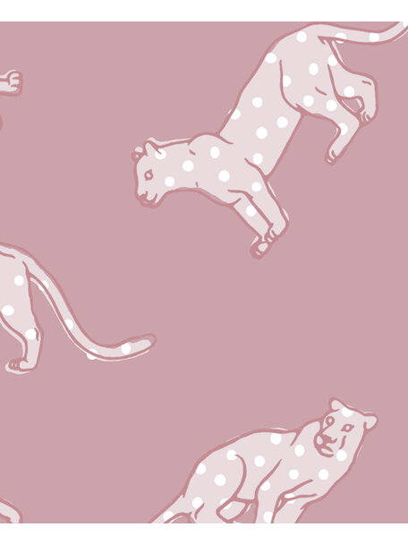 Panther Dots Pink Bathroom Wallpaper