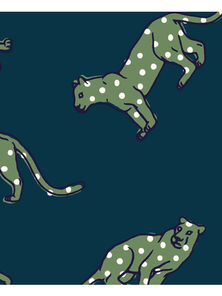 Panther Dots Blue/green Bathroom Wallpaper