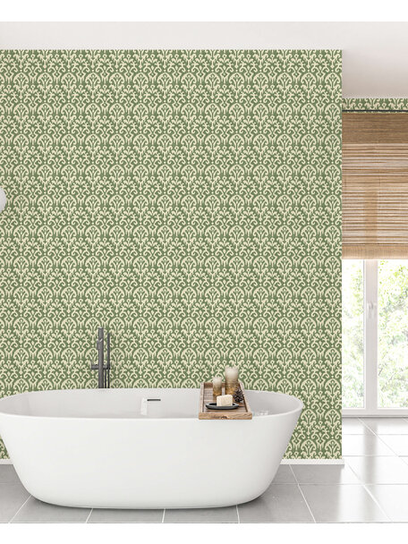 Pachacuti Green Bathroom Wallpaper