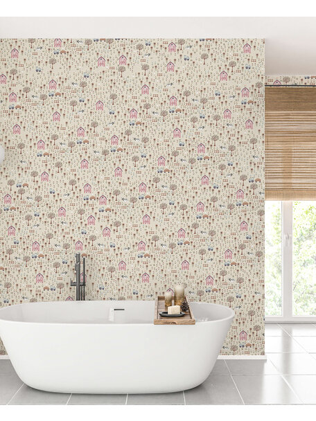 Goose Farm Bathroom Wallpaper