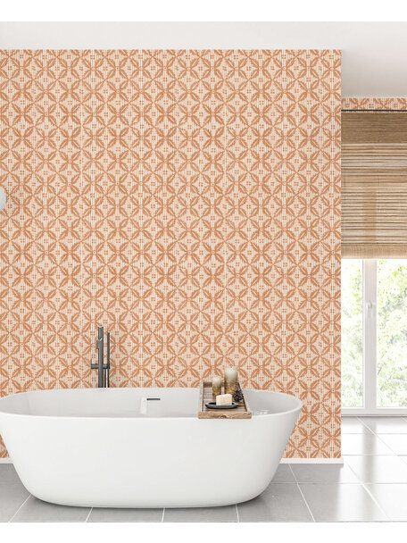 Edelweiss Orange Bathroom Wallpaper