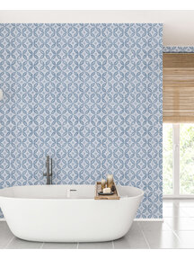 Edelweiss Blue Bathroom Wallpaper