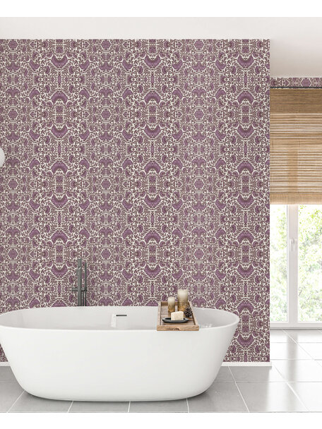 Bombay Flower Purple Bathroom Wallpaper