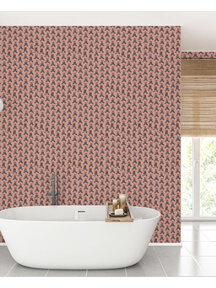 Block Flower Pink Bathroom Wallpaper