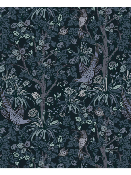 Woodland Blue Repetive wallpaper