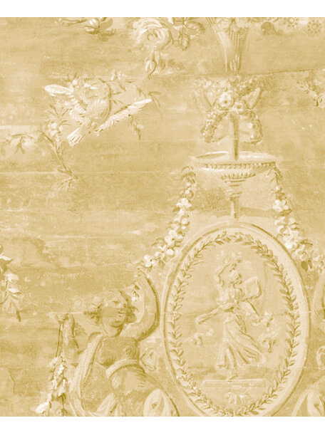 Versailles Yellow Repetive wallpaper