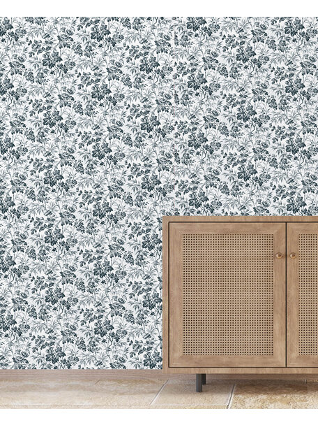 Vintage Bamboo Blue  Wallpaper