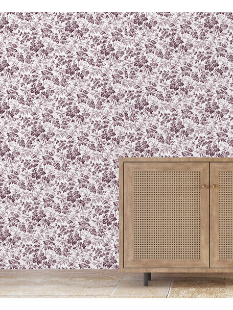 Vintage Bamboo Purple Wallpaper Mural