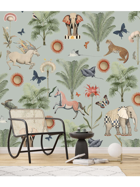 Butterfly Garden Blue Wallpaper