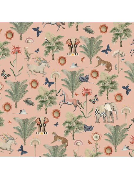 Butterfly Garden Pink Wallpaper