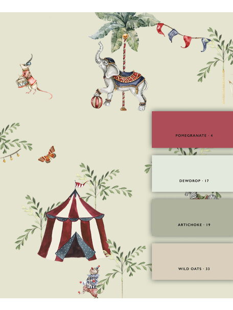 Circus Life  Green Wallpaper