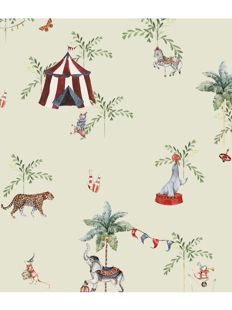 Circus Life  Green Wallpaper