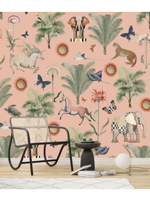 Butterfly Garden Pink Wallpaper