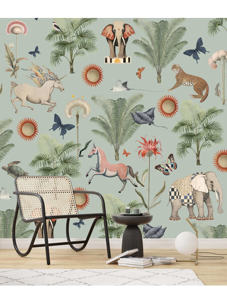 Butterfly Garden Blue Wallpaper