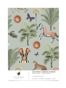 Butterfly Garden Blue Wallpaper Sample