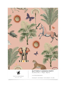Butterfly Garden Pink Wallpaper Sample
