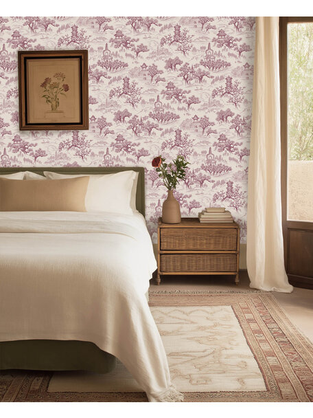 Chinoiserie Purple Wallpaper Mural