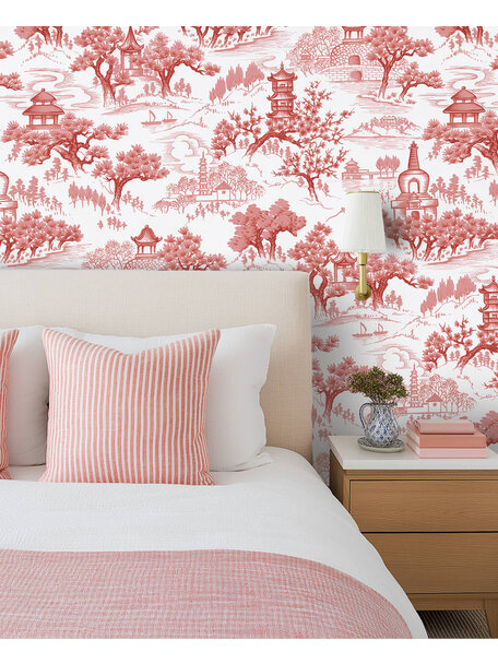 Chinoiserie Orange Wallpaper