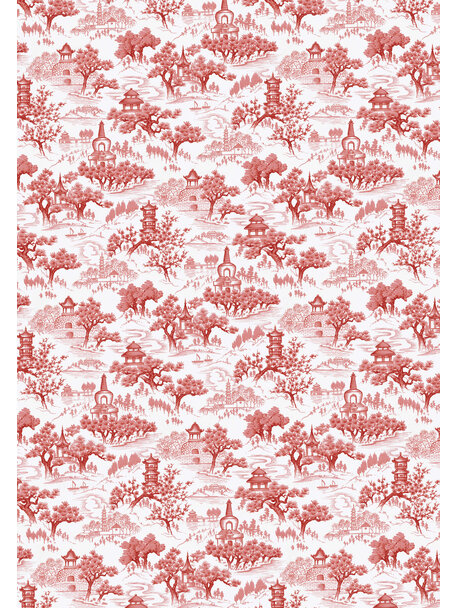 Chinoiserie Orange Wallpaper Mural