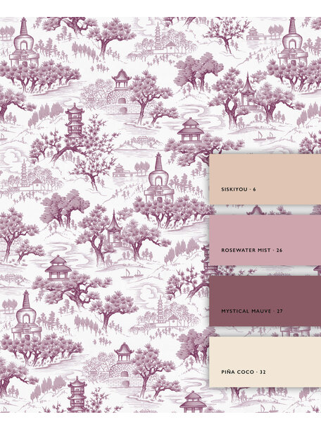 Chinoiserie Purple Wallpaper Mural