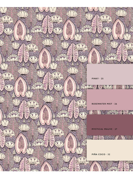 Lily Serenade Purple Wallpaper Mural