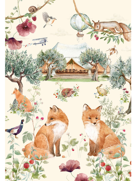 Party Fox Wallpaper Mural