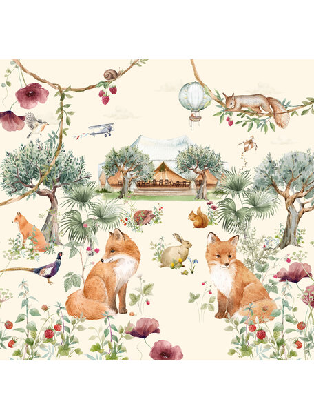 Party Fox Wallpaper Mural
