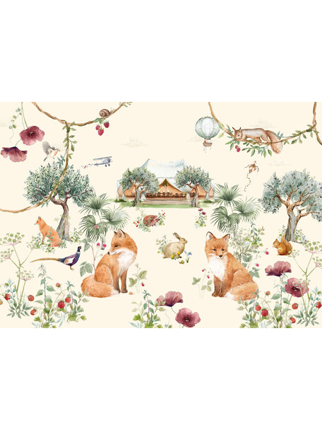 Party Fox Wallpaper Mural