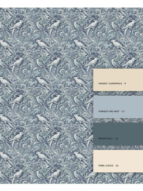 Plume Royale Blue Wallpaper Mural