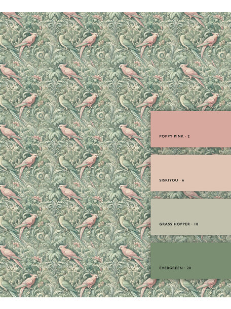 Plume Royale Green Wallpaper