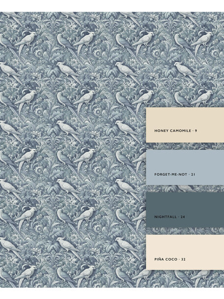 Plume Royale Blue Wallpaper
