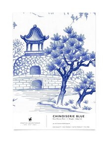 Chinoiserie Blue Wallpaper Sample A4